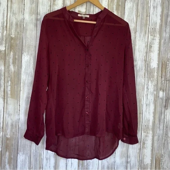 41 Hawthorn Red Dot High Low Button Down - Picture 1 of 6